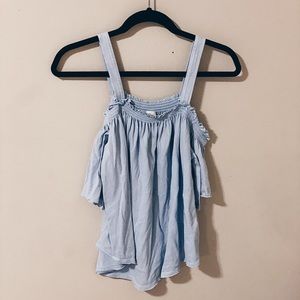 Light Blue Off Shoulder Free People Tank